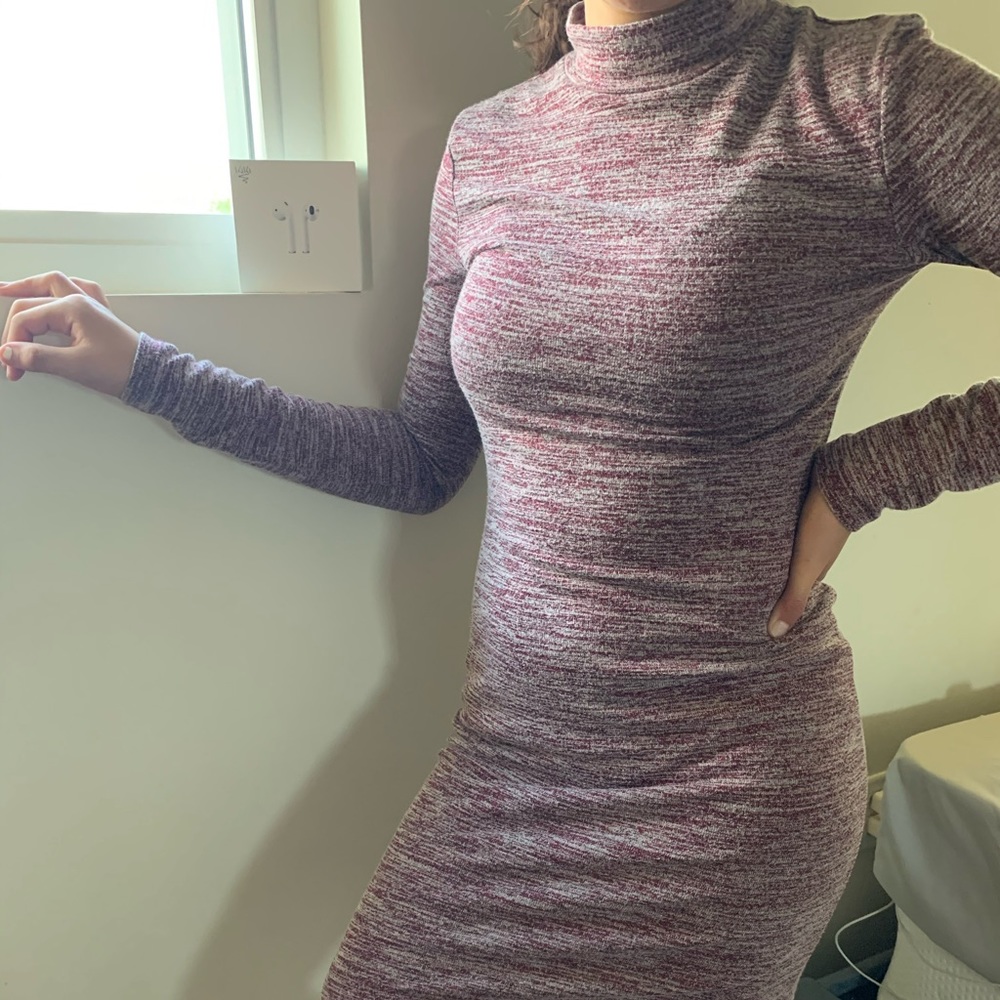 turtleneck long sleeve dress